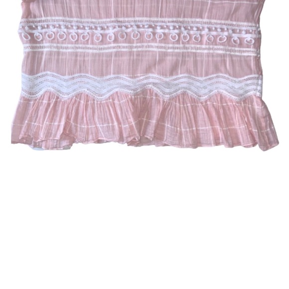 Jonathan Simkhai Embroidered Grid Trumpet Top Pink - Picture 10 of 13